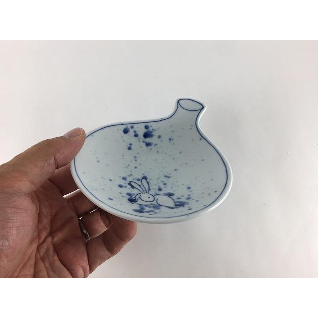伊万里焼 田森陶園 徳利皿.吹墨うさぎ【12cm 13cm 小皿 皿 兎柄 ウサギ