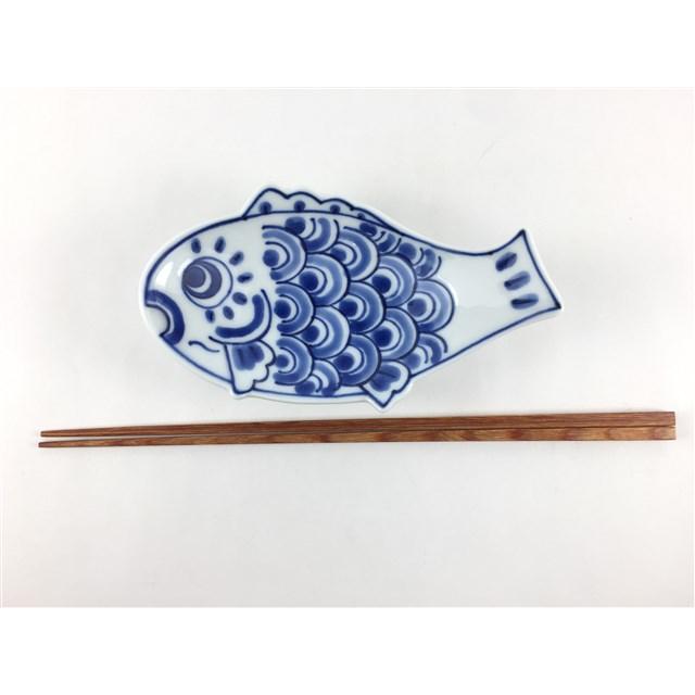 伊万里焼 田森窯 鯉のぼり小皿 青 赤 皿 角皿 14cm 魚柄｜y-tsujishin｜03