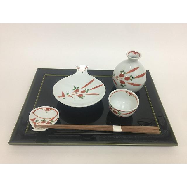 伊万里焼 田森陶園 晩酌セット 古赤絵 セット品 酒器 徳利 おちょこ 皿