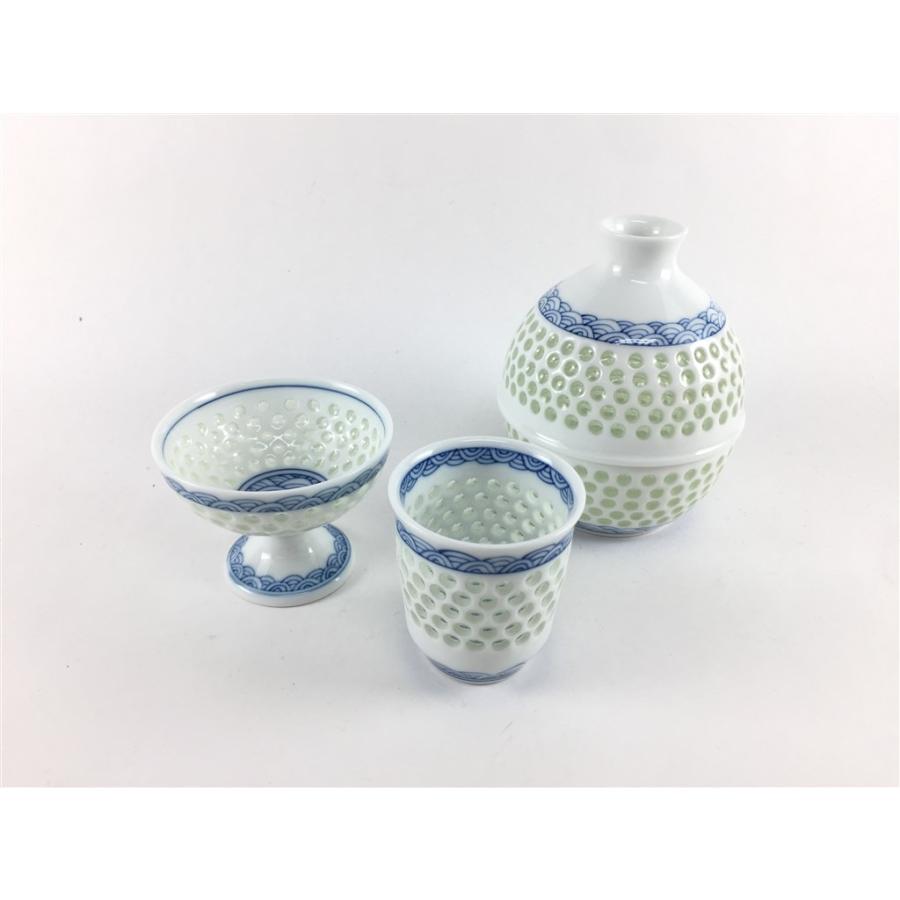 波佐見焼 丹心窯 水晶 青海波 馬上盃【酒器 盃 和食器 磁器 ガラス