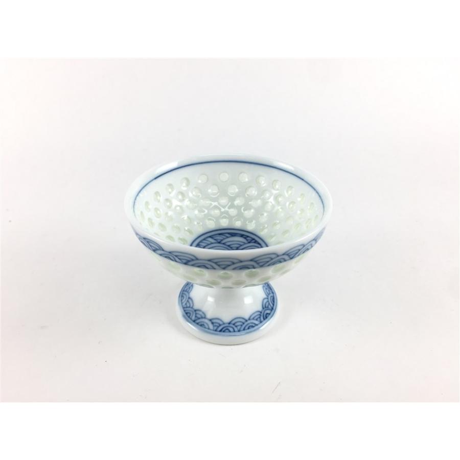 波佐見焼 丹心窯 水晶 青海波 馬上盃【酒器 盃 和食器 磁器 ガラス
