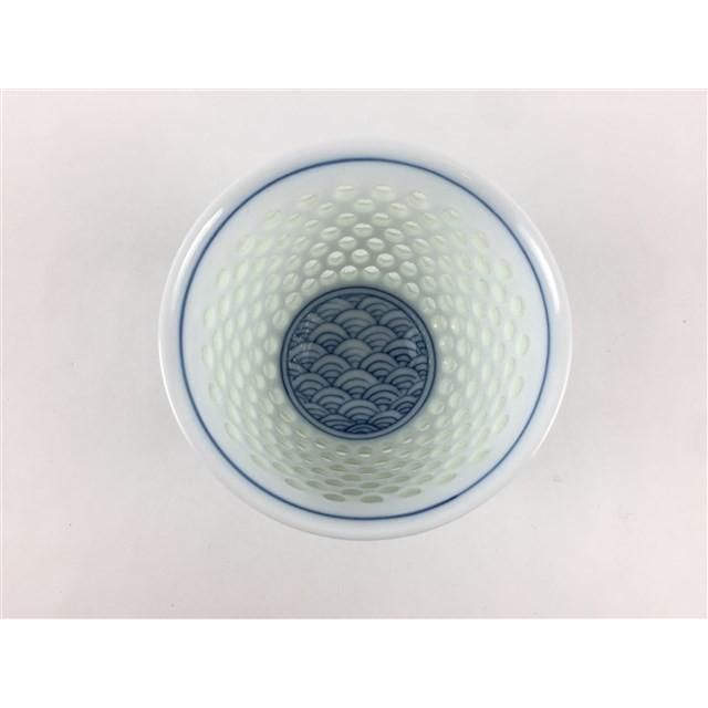 波佐見焼 丹心窯 120cc反仙茶 水晶青海波【8cm 120cc 120ml ゆのみ