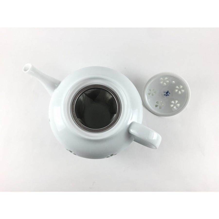 波佐見焼 丹心窯 水晶花詰.ポット 500cc(アミ付き)【茶器 500cc 急須