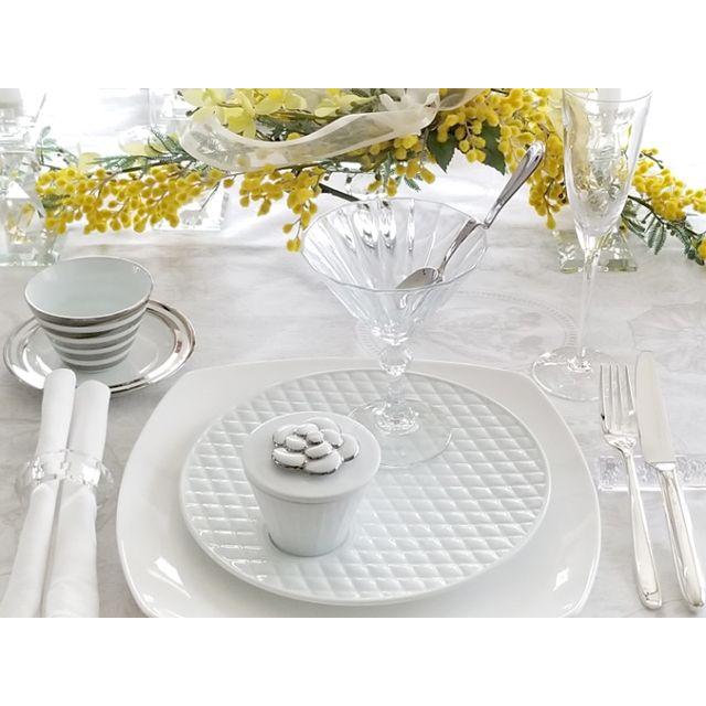 波佐見焼 丹心窯 24cmキルティングプレート(白磁 /黒 / ハートフル