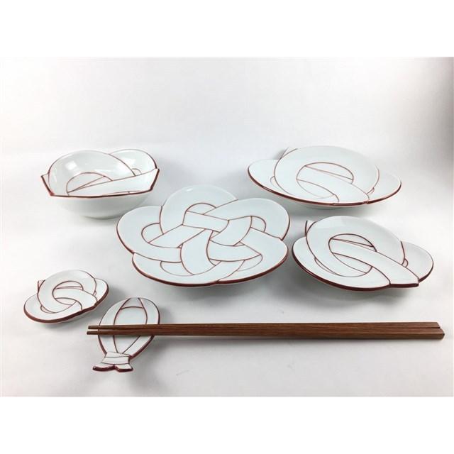 在庫4】【新品】有田焼田清窯 太白赤線梅むすび銘々皿 【公式通販】