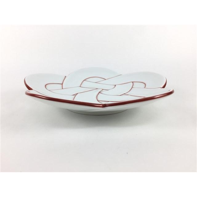 有田焼 田清窯 花結び銘々皿 赤線 太白赤線梅むすび銘々皿 皿 中皿