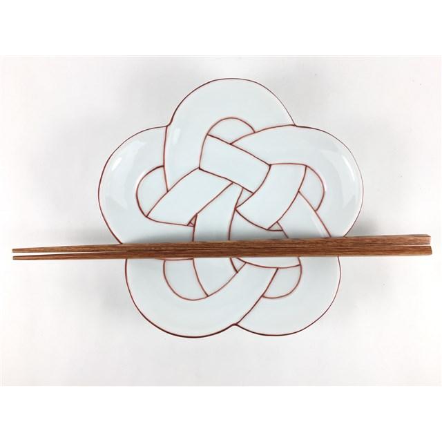 有田焼 田清窯 花結び銘々皿 赤線 太白赤線梅むすび銘々皿 皿 中皿