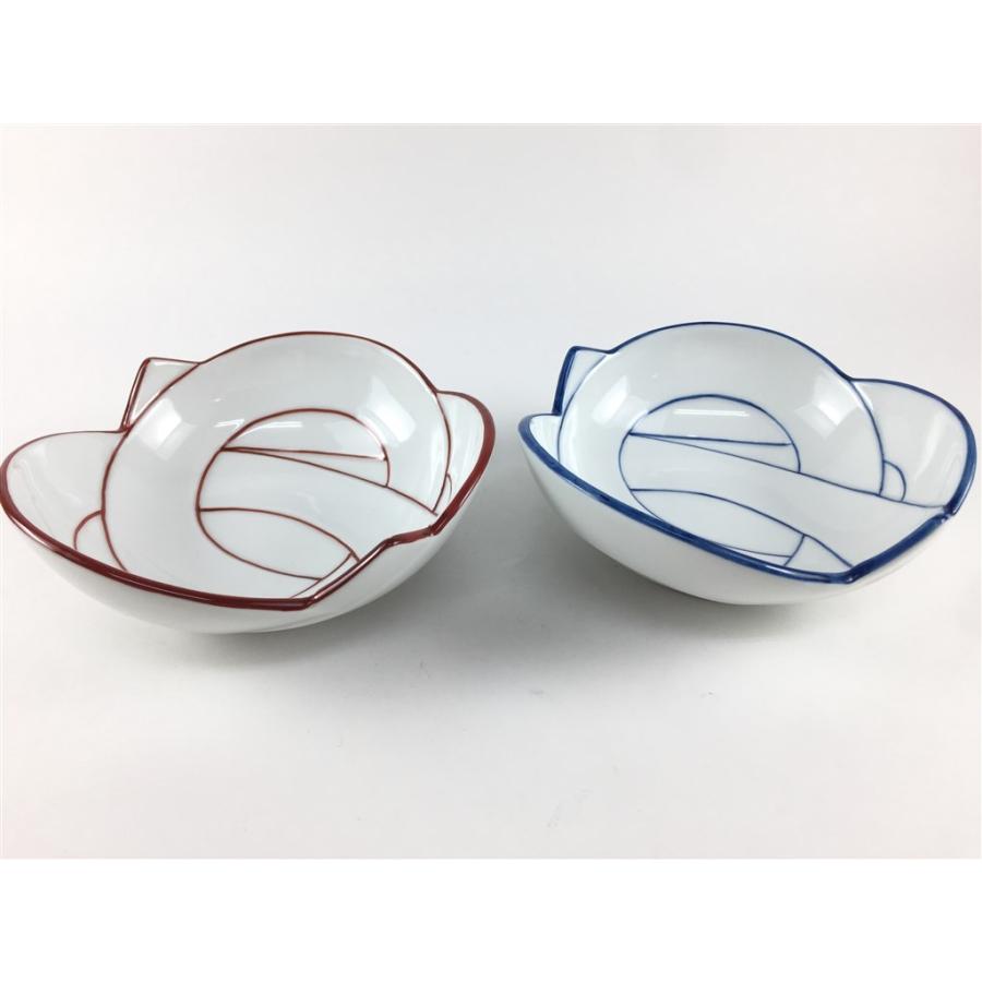 有田焼 田清窯 結び 小鉢(赤線 / 青線)【赤線むすび小中付 12cm 小鉢
