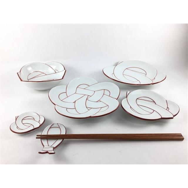有田焼 田清窯 結び 小鉢(赤線 / 青線)【赤線むすび小中付 12cm 小鉢