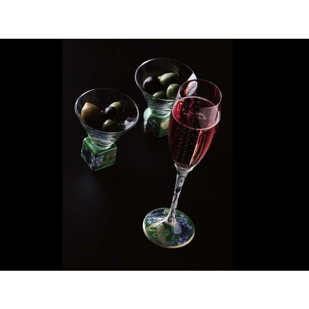専用化粧箱入 有田焼 福泉窯 ARITAシャンパングラス180cc緑葡萄 酒器 