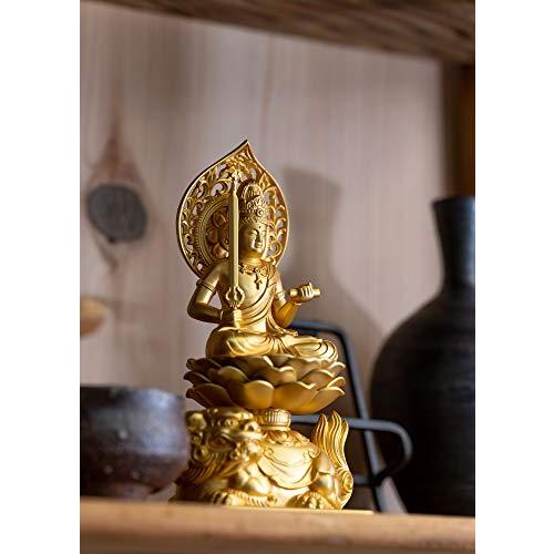 仏像 文殊菩薩 15cm（金メッキ/24金） 仏師：牧田秀雲 原型＿