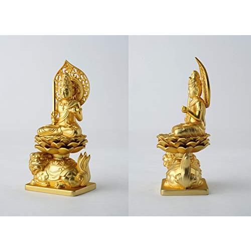仏像 文殊菩薩 15cm（金メッキ/24金） 仏師：牧田秀雲 原型＿