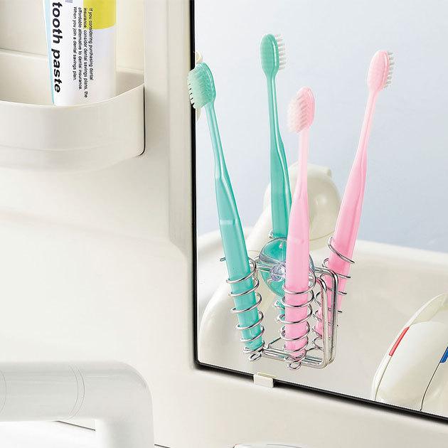 wire land ワイヤーランド 吸盤付き歯ブラシスタンド2pc 2本用 WL-002