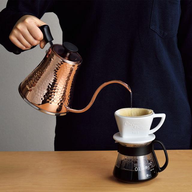 コーヒーサーバーケトル 銅製 鎚目 IH対応 食楽工房 CNE-315 ケトル 銅