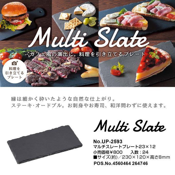 マルチプレート 23×12cm UP-2593 スレート ワンディッシュプレート 石
