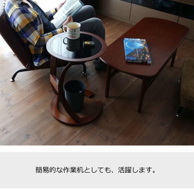 サイドテーブル　ナイトテーブル　ティーテーブル ICHIBA（市場） サイドテーブル ILT-3505 おしゃれ 木製 収納 北欧 丸