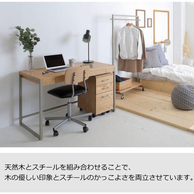 ナチュラル木製3引き出しデスク ICHIBA（市場） drip ドリップ デスク 収納 DRT-3443N 幅120cm 奥行