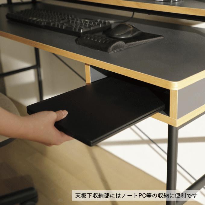 弘益 デスク 作業台 幅90 奥行45 STU-DB90 I字 デスク 下 収納 天板