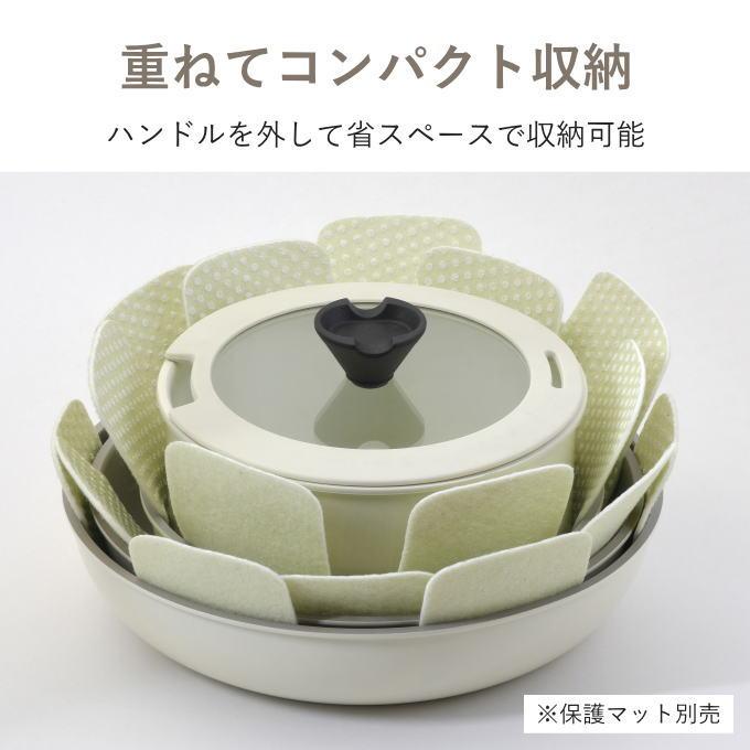 フライパン 鍋 セット 白 取っ手が取れる 蓋付き ih フライパンセット