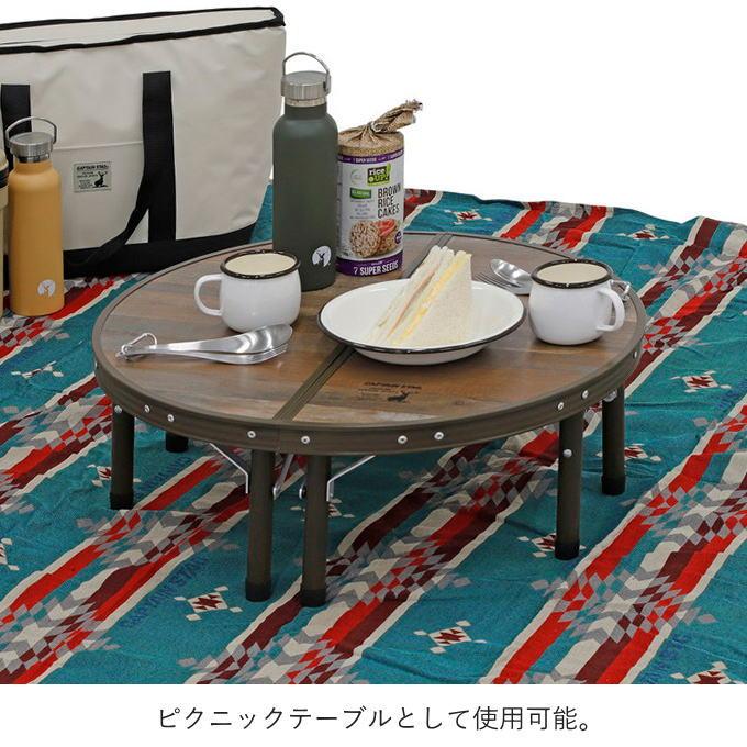 アウトドアテーブル ワンポールテントテーブル アウトドア キャンプ テーブル 60cm 高さ調節 折りたたみ 軽量 コンパクト ラウンドテーブル パラソルテーブル_9