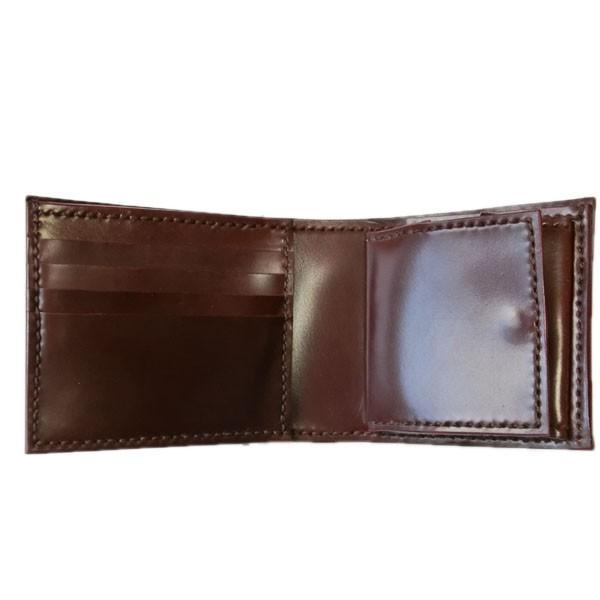 シェルコードバン 二つ折り財布 コードバン 内側まで ホーウィン社