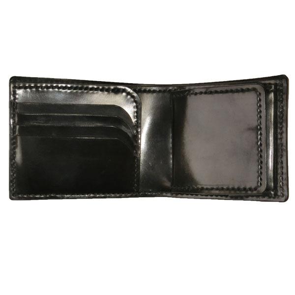 【セール】 2つ折り財布 ホーウィンシェルコードバン クロコダイル ポロサス クロコダイル 二つ折り財布 内側 ホーウィン社シェルコードバン