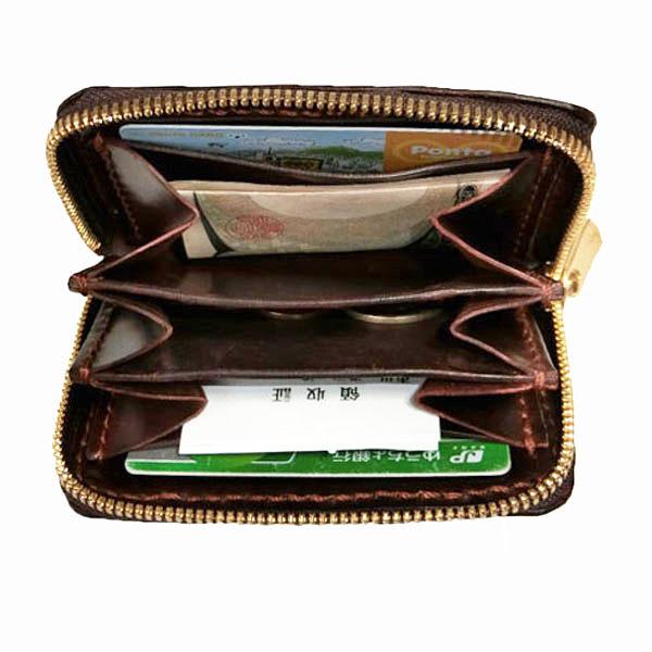 クロコダイル ラウンドファスナー 小銭入れ コインケース　内側ホーウィン社 シェルコードバン使用の画像