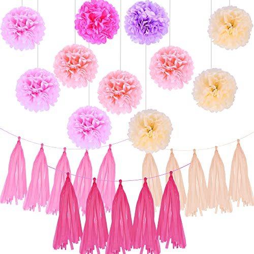 6円 祝開店 大放出セール開催中 Xuanmiao 紙花 誕生日 飾り付け ペーパーフラワー ペーパーポンポン タッセル 飾り 女の子 バースデーデコレーション 室内装