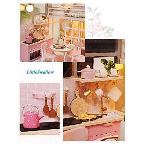 人気メーカー ブランド 模型 プラモデル リトルスワロー パステル ピンク リアルでかわいい小物が一杯 ミニチュア ドール ハウス Diy 手作り 模型 キット セット スリープドッグル