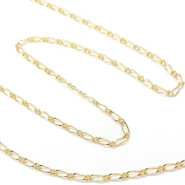 金属製ゴールドアクセサリー 2個セット New 日本製 新色 チェーン 1m1本入 ネックレス フィガロ 切り売り