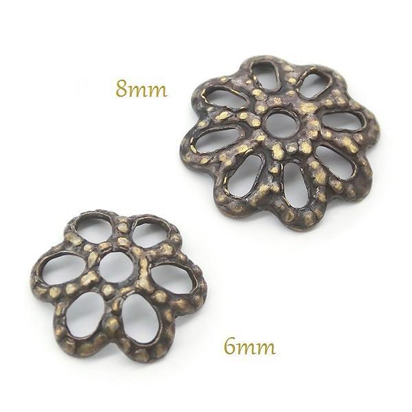 花座 5個入 6mm フラワーキャップ 座金 ビーズキャップ 花座パーツ 菊 