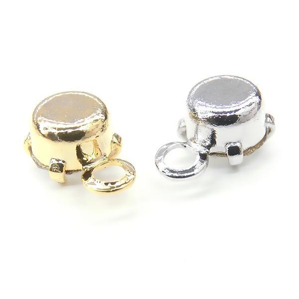 ラインストーン チャーム 5個入 4mm クリスタルストーン ピーチ