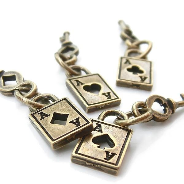 チャームパーツ 2個入 trump key set トランプ＆鍵のセットチャーム