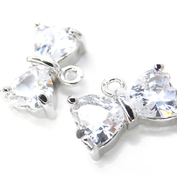 期間限定値引き チャームパーツ 1個入 Cubic heart ribbon リボン キュービックジルコニア  Cubic zirconia  クリスタル 高品質｜ya-partsland｜05