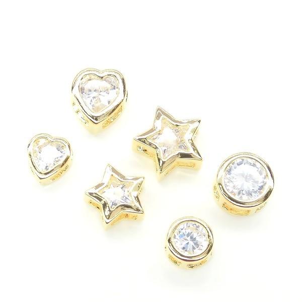 チャームパーツ 1個入 Cubic Star 4mm＆5mm スター 星 キュービック