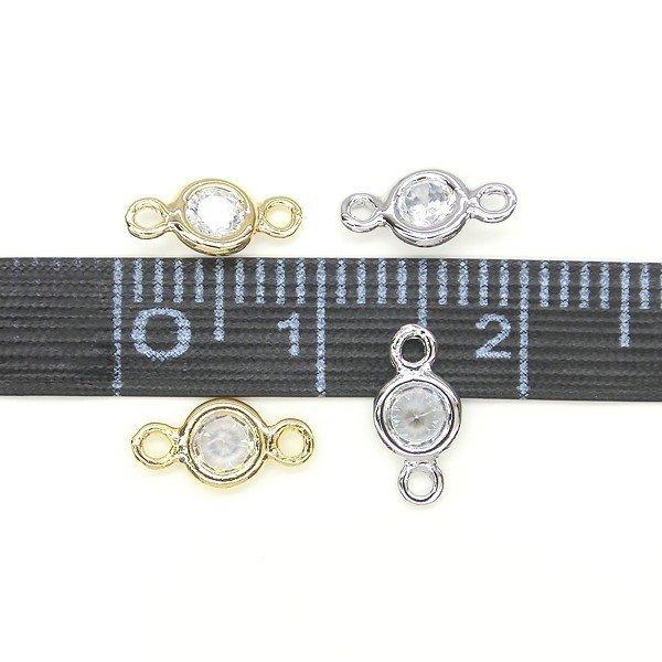 Cubic Round connector 2個入 キュービックジルコニア コネクター