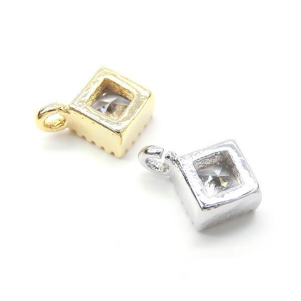 チャームパーツ 2個入 Square 3mm Cubiccharm スクエア 四角