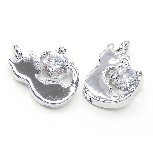 チャームパーツ 1個入 Cubic cat 猫 ネコ ねこ キュービックジルコニア  Cubic zirconia クリスタル レディース L&A｜ya-partsland｜04