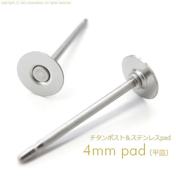 サージカルステンレスピアスパーツ 2ペア チタン製ポスト＆ステンレス