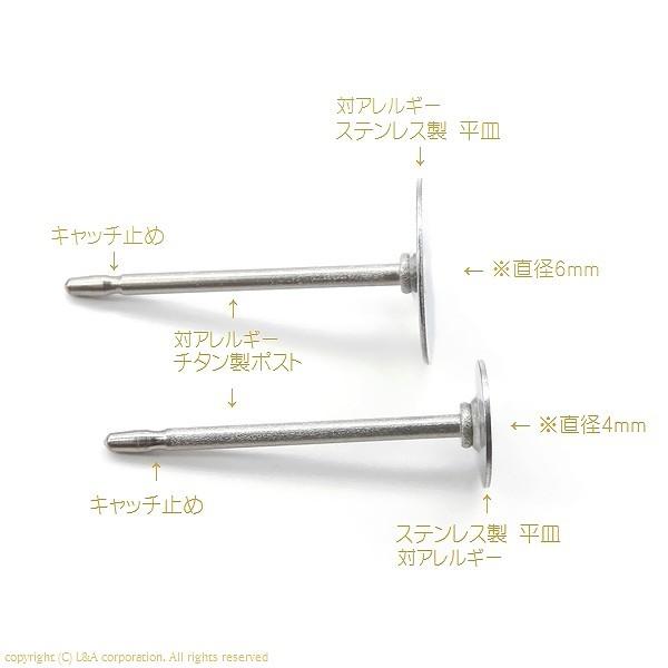 サージカルステンレスピアスパーツ 2ペア チタン製ポスト＆ステンレス