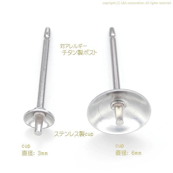 サージカルステンレスピアスパーツ 2ペア チタン製ポスト＆ステンレス