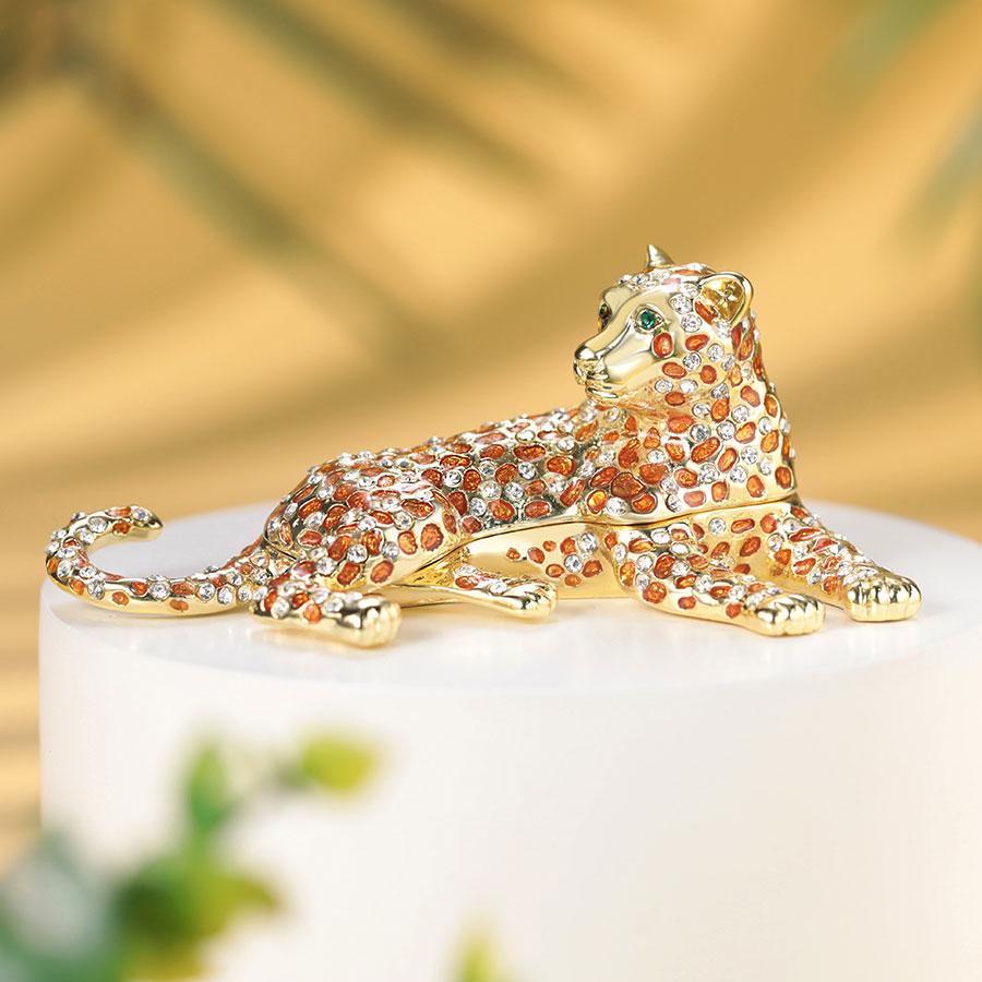 東京銀座PICALS 【正規品】 ヒョウ（ブラウン） ジュエリーボックス