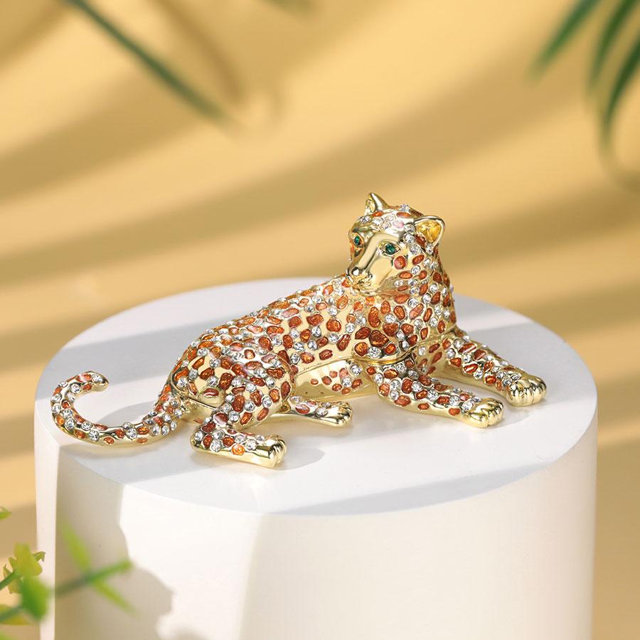 東京銀座PICALS 【正規品】 ヒョウ（ブラウン） ジュエリーボックス