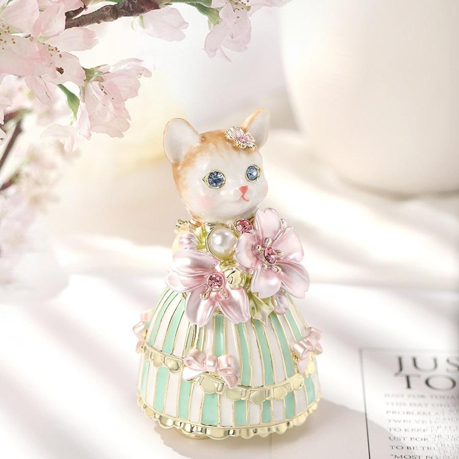 ヴィンテージ　白猫　白ネコ　キャンドル入れ　オブジェ　小物入れ　アクセサリー入れ ヴィンテージ白猫白ネコキャンドル入れオブジェ小物入れ