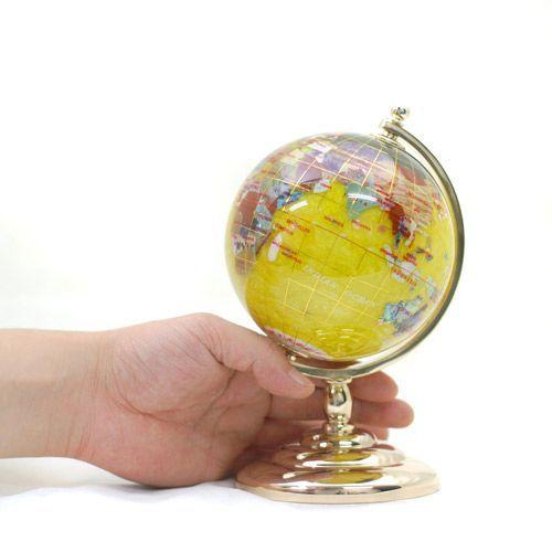 東京銀座PICALS 11cmパール(1脚) 天然石地球儀 : ピカルスコレクション