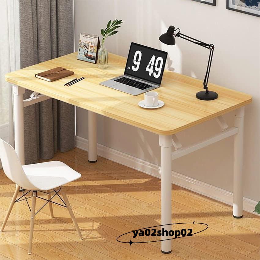 折りたたみデスク テーブル 机 80CM*50CM*75CM 組立不要 在宅勤務 リモートワーク用 勉強机 テレワーク 家具 在宅勤務 シンプル 頑丈 ホワイト 丸い脚（Yahoo!・ya02shop02）