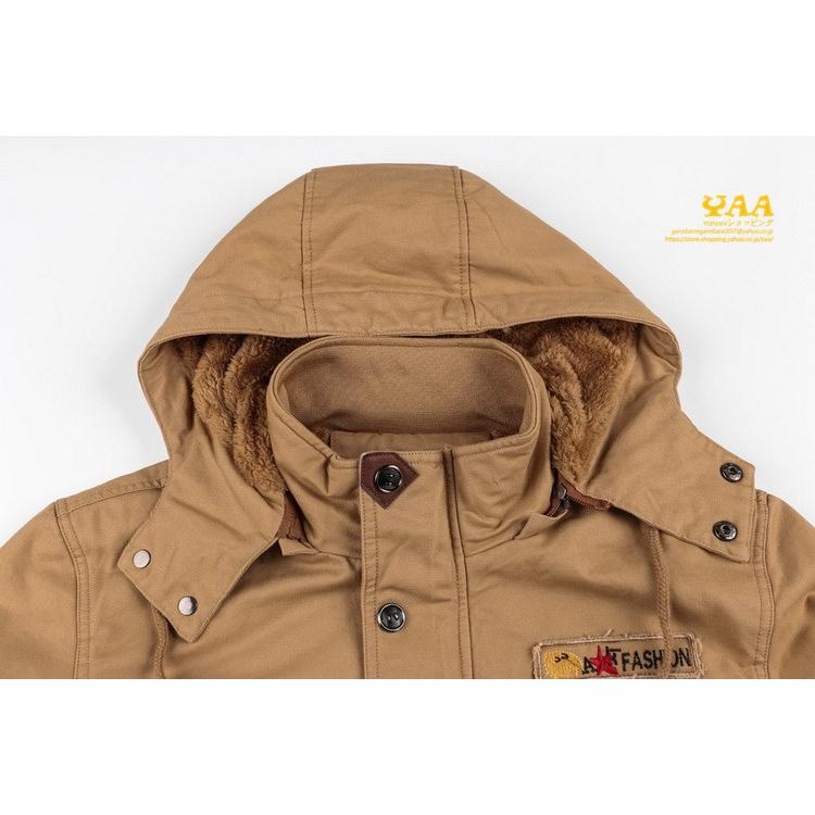 ミリタリージャケット メンズ 裏起毛 厚手 防寒着 ボアジャケット