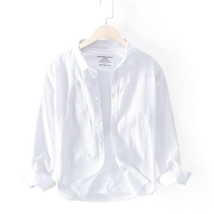 シャツ メンズ 開襟シャツ カジュアルシャツ 100 コットン 長袖 ホワイトシャツ 白シャツ ビジネス カジュアル 通勤 40代 50代 60代 B0110 Yaa 通販 Yahoo ショッピング