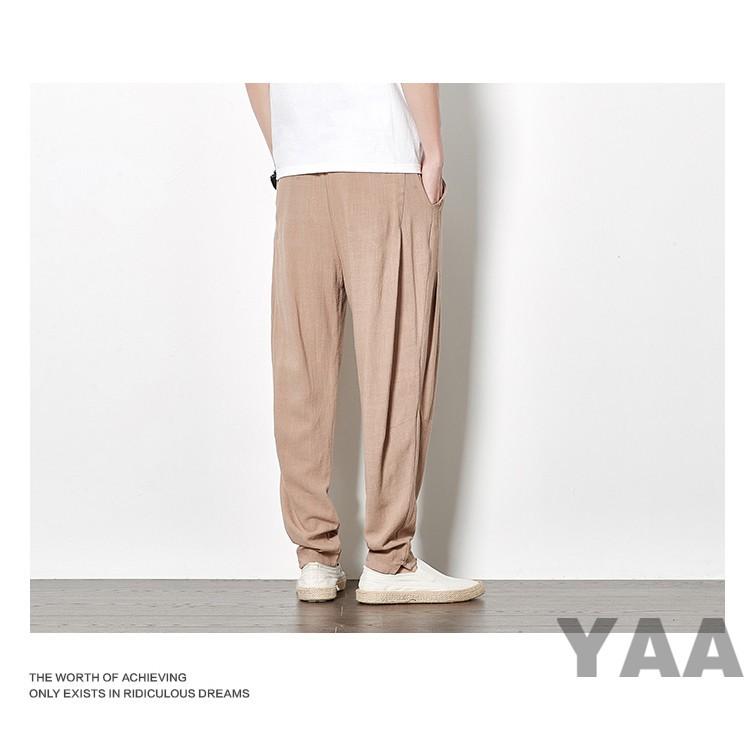 ワイドパンツ サルエルパンツ メンズ イージーパンツ 涼しいズボン 麻