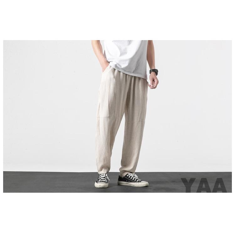 着画あり!!15ss ヨウジヤマモト サルエル ワイド リネン イージー パンツ メンズ リネンパンツ ワイドパンツ サルエルパンツ 涼しいズボン 麻